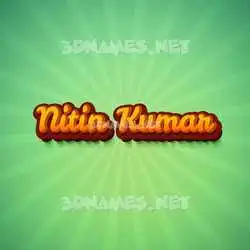 nitin kumar in Green Rays style - 3D name wallpaper