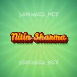 nitin sharma in Green Rays style - 3D name wallpaper