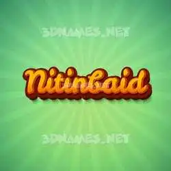 nitinbaid in Green Rays style - 3D name wallpaper