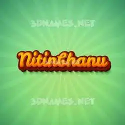 nitinbhanu in Green Rays style - 3D name wallpaper