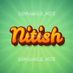 nitish in Green Rays style - 3D name wallpaper