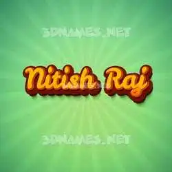 nitish raj in Green Rays style - 3D name wallpaper