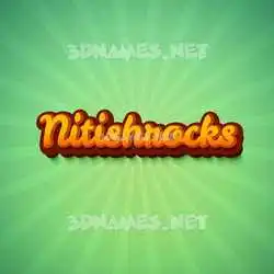 nitishrocks in Green Rays style - 3D name wallpaper