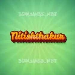 nitishthakur in Green Rays style - 3D name wallpaper