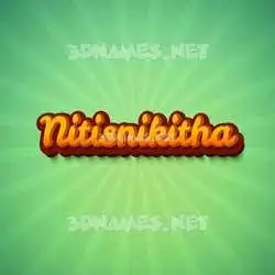 nitisnikitha in Green Rays style - 3D name wallpaper