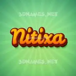 nitixa in Green Rays style - 3D name wallpaper