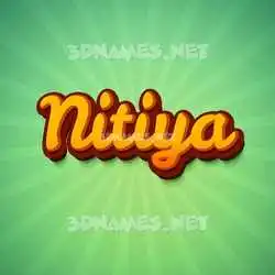 nitiya in Green Rays style - 3D name wallpaper