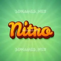 nitro in Green Rays style - 3D name wallpaper