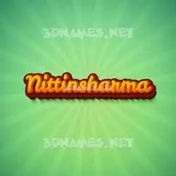 nittinsharma in Green Rays style - 3D name wallpaper