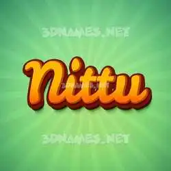 nittu in Green Rays style - 3D name wallpaper