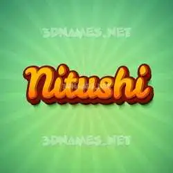 nitushi in Green Rays style - 3D name wallpaper