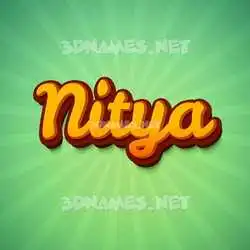 nitya in Green Rays style - 3D name wallpaper