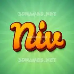 niv in Green Rays style - 3D name wallpaper