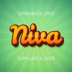 niva in Green Rays style - 3D name wallpaper