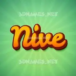 nive in Green Rays style - 3D name wallpaper