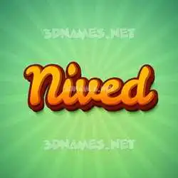nived in Green Rays style - 3D name wallpaper