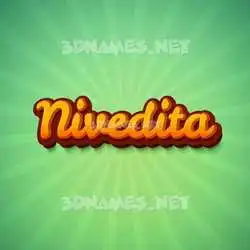 nivedita in Green Rays style - 3D name wallpaper