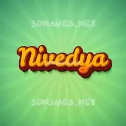nivedya in Green Rays style - 3D name wallpaper