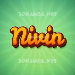 nivin in Green Rays style - 3D name wallpaper