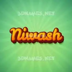 niwash in Green Rays style - 3D name wallpaper