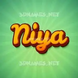 niya in Green Rays style - 3D name wallpaper