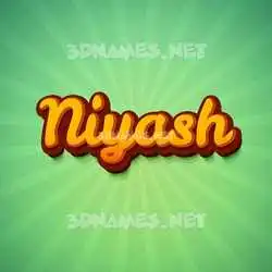 niyash in Green Rays style - 3D name wallpaper