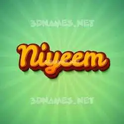 niyeem in Green Rays style - 3D name wallpaper