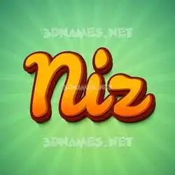niz in Green Rays style - 3D name wallpaper