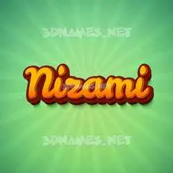 nizami in Green Rays style - 3D name wallpaper