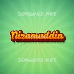 nizamuddin in Green Rays style - 3D name wallpaper