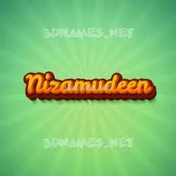 nizamudeen in Green Rays style - 3D name wallpaper