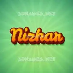 nizhar in Green Rays style - 3D name wallpaper