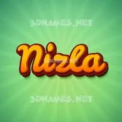 nizla in Green Rays style - 3D name wallpaper