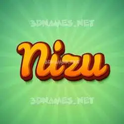 nizu in Green Rays style - 3D name wallpaper