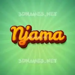 njama in Green Rays style - 3D name wallpaper