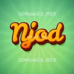 njod in Green Rays style - 3D name wallpaper
