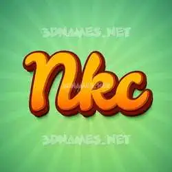 nkc in Green Rays style - 3D name wallpaper