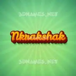nkrakshak in Green Rays style - 3D name wallpaper