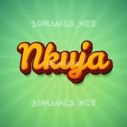 nkuja in Green Rays style - 3D name wallpaper