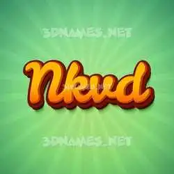 nkvd in Green Rays style - 3D name wallpaper