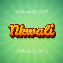 nkwali in Green Rays style - 3D name wallpaper