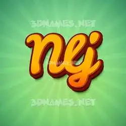 nlj in Green Rays style - 3D name wallpaper