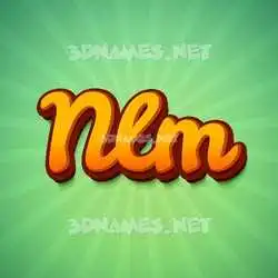 nlm in Green Rays style - 3D name wallpaper