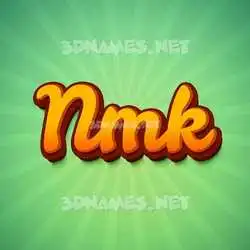nmk in Green Rays style - 3D name wallpaper