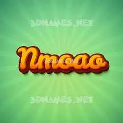 nmoao in Green Rays style - 3D name wallpaper