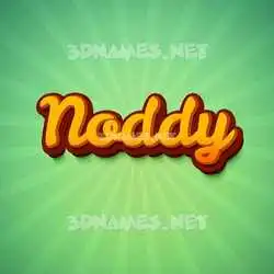 noddy in Green Rays style - 3D name wallpaper