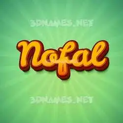 nofal in Green Rays style - 3D name wallpaper