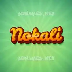 nokali in Green Rays style - 3D name wallpaper