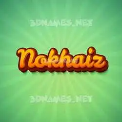 nokhaiz in Green Rays style - 3D name wallpaper