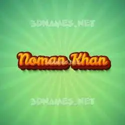noman khan in Green Rays style - 3D name wallpaper